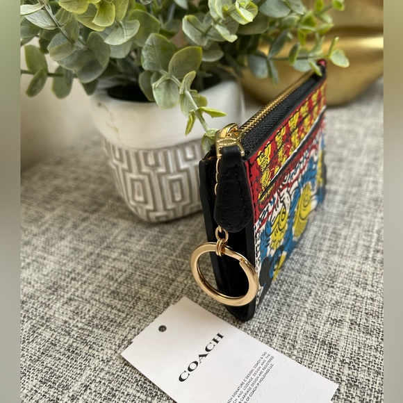 $69(NEW) Coach Disney Mickey Mouse X Keith Haring Mini Skinny ID Case Card - Picture 8 of 12